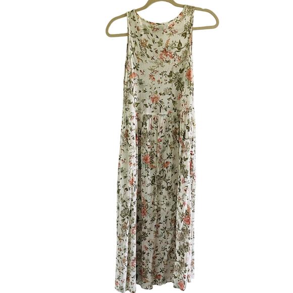 Frye White Floral Button Front Cottage Boho Midi Dress - Picture 6 of 8